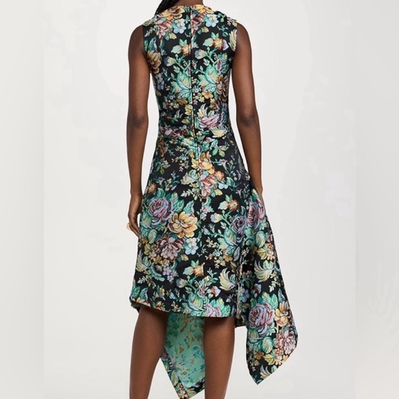 Marques' Almeida Brocade Sleeveless DENIM Dress Assymetric Hem size L(8) NWT - Picture 3 of 15